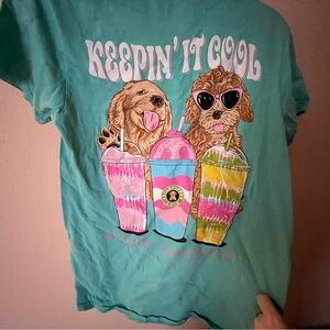 Simply Southern Dog Tee - Aqua with Fun Design